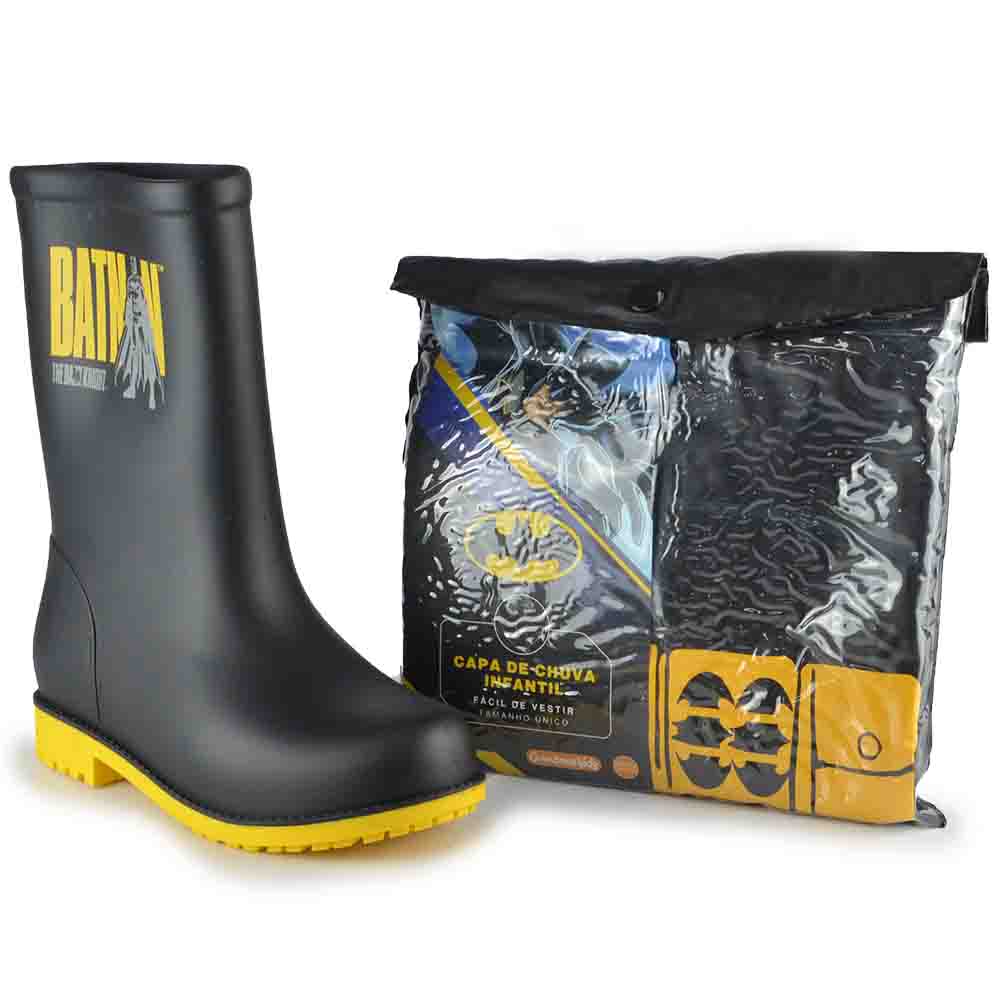 De Chuva Bota Batman Grendene Kit Bota Galocha Infantil Grendene