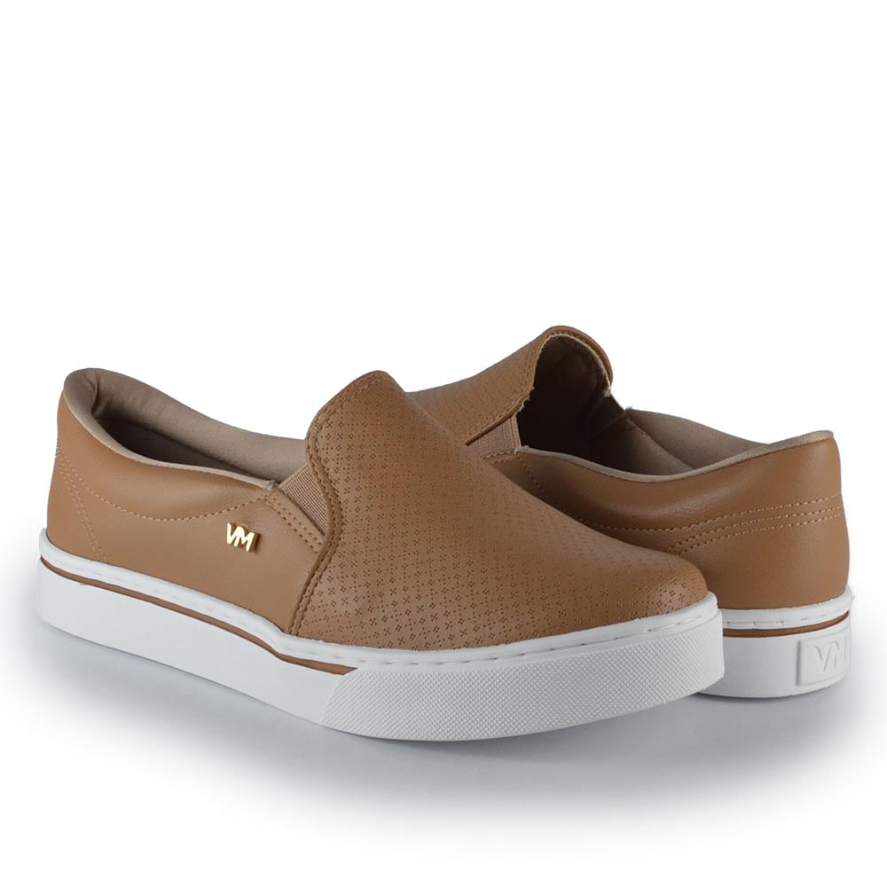 Tênis Casual Slip On Via Marte Bege TÊNIS CASUAL VIA MARTE