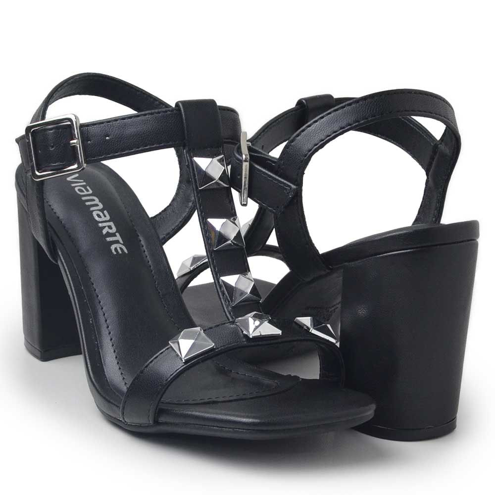 Sandália Via Marte Feminina Salto Alto 139-001-01 - Foto 6