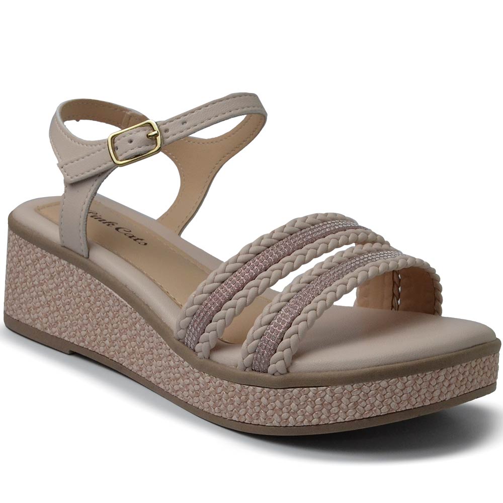 Sandália Anabela Infantil Pink Cats Feminina V4701 - Foto 2