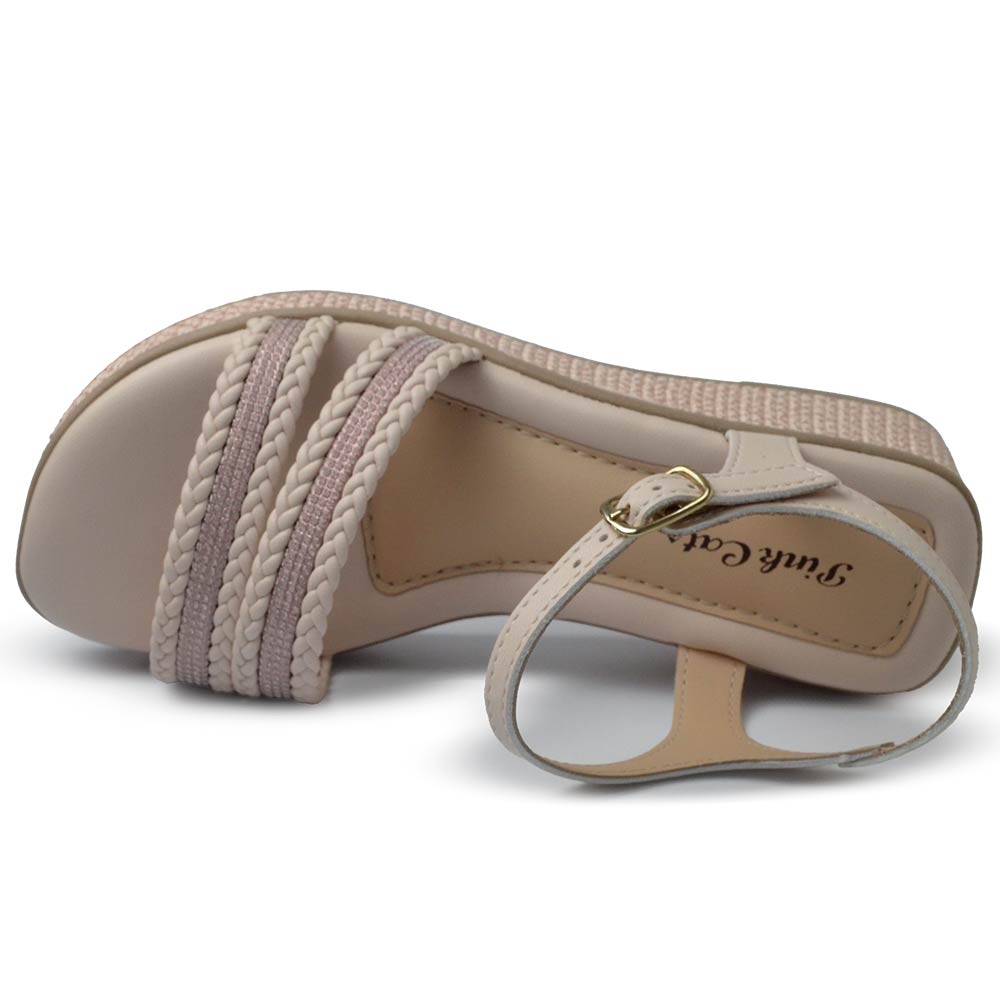 Sandália Anabela Infantil Pink Cats Feminina V4701 - Foto 4