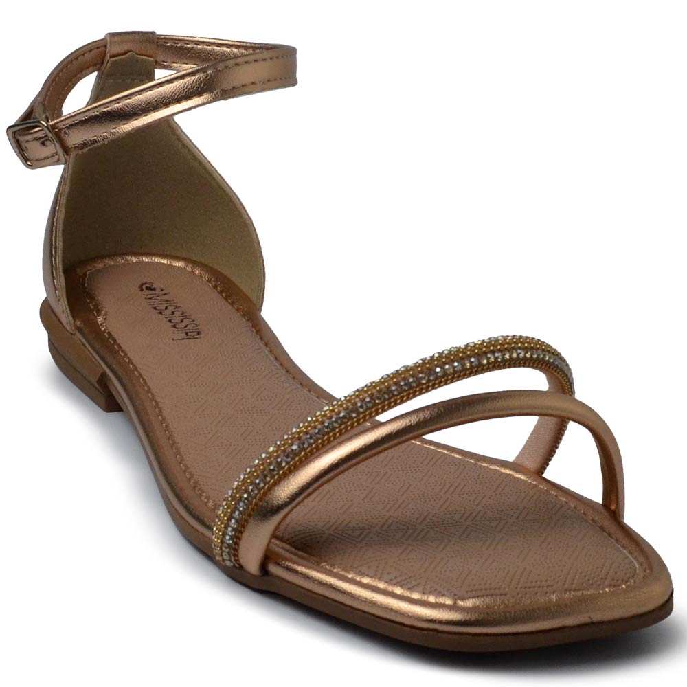 Sandália Rasteira Mississipi Feminina MB754 Lojas Kikos