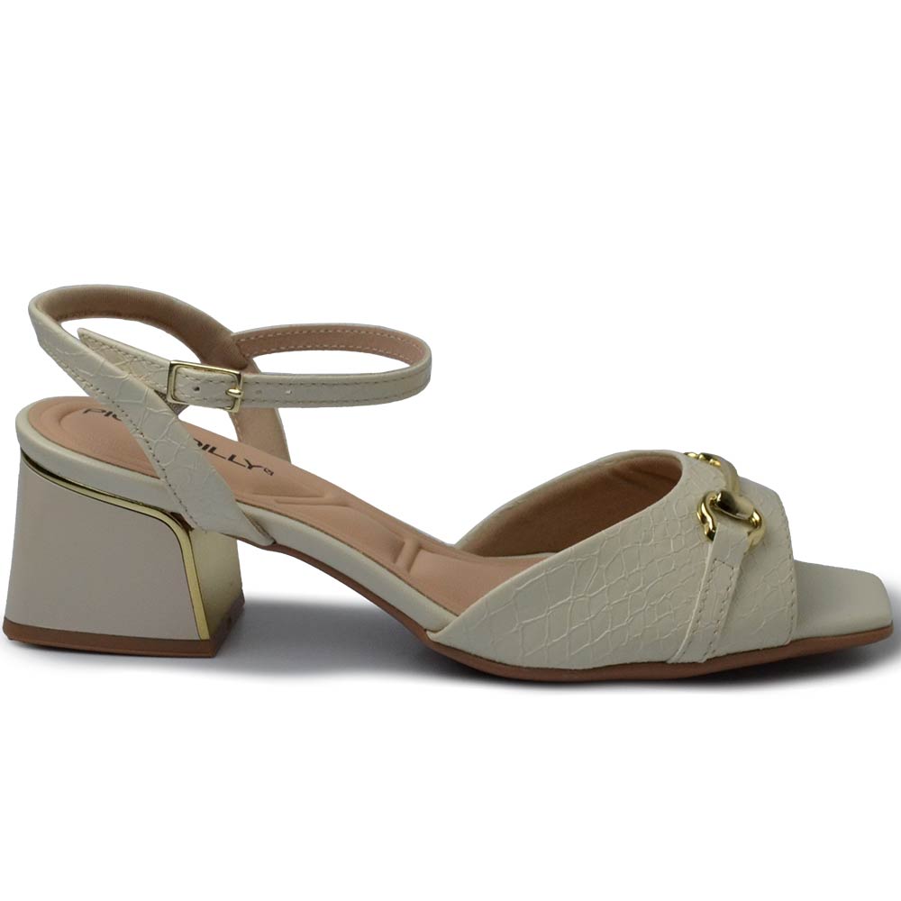 Sandália Piccadilly Feminina Salto Médio Bloco 543084 - Foto 1