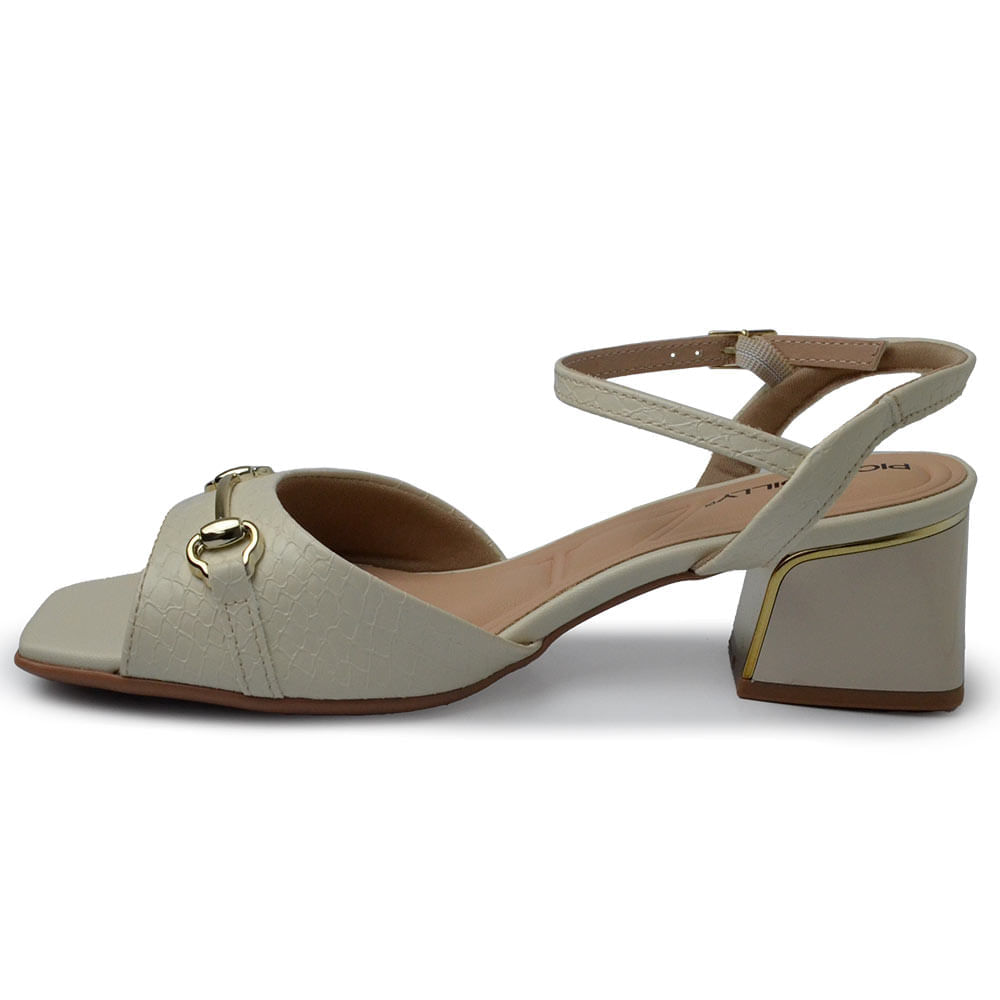 Sandália Piccadilly Feminina Salto Médio Bloco 543084 - Foto 3