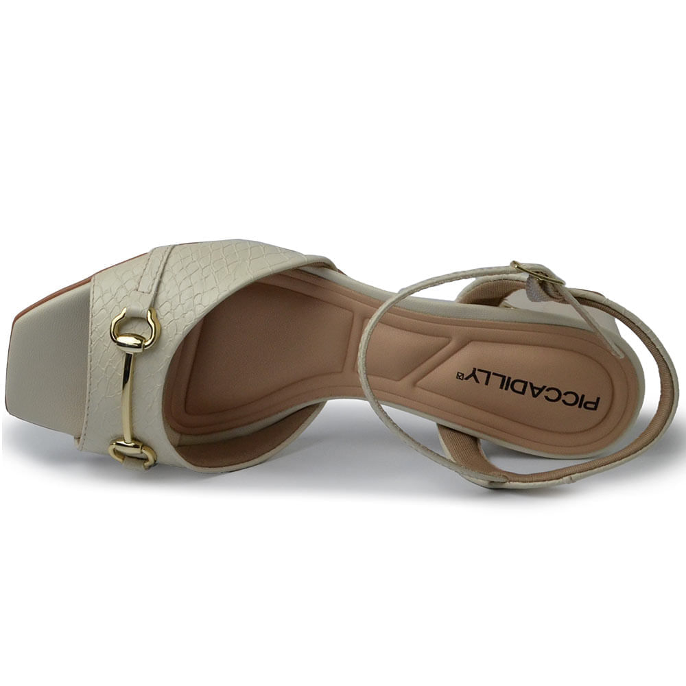 Sandália Piccadilly Feminina Salto Médio Bloco 543084 - Foto 4