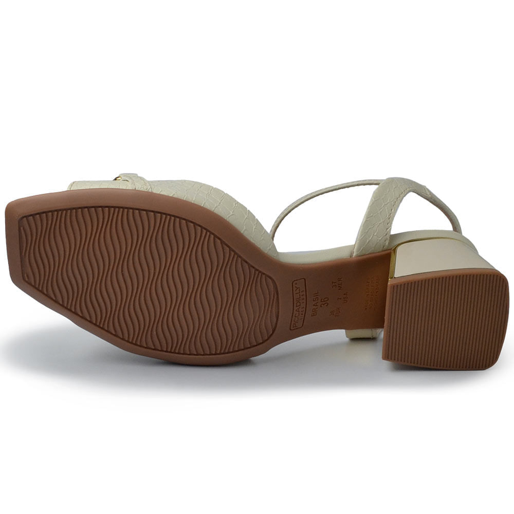 Sandália Piccadilly Feminina Salto Médio Bloco 543084 - Foto 5