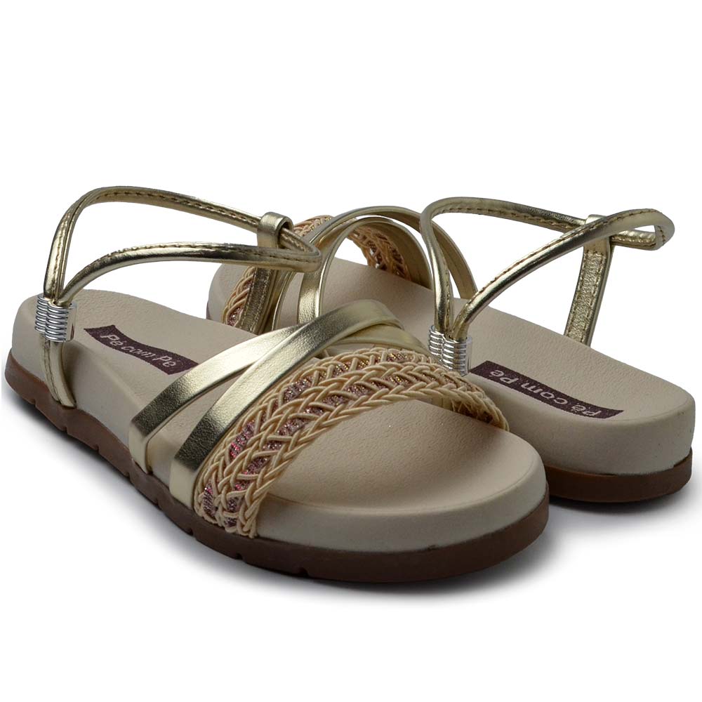 Sandália Infantil Pe com Pe Feminina Lunna 36088 - Foto 6