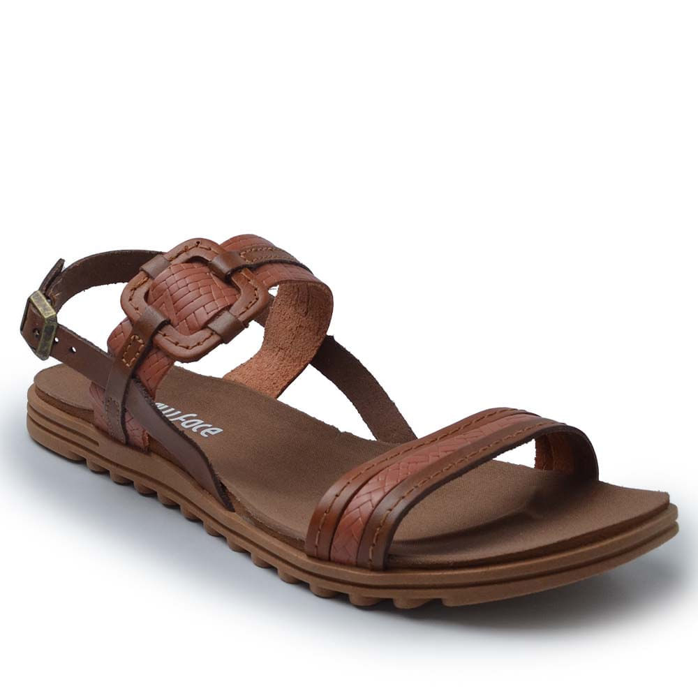 Sandália Rasteira New Face Feminina em Couro 23927 - Foto 2