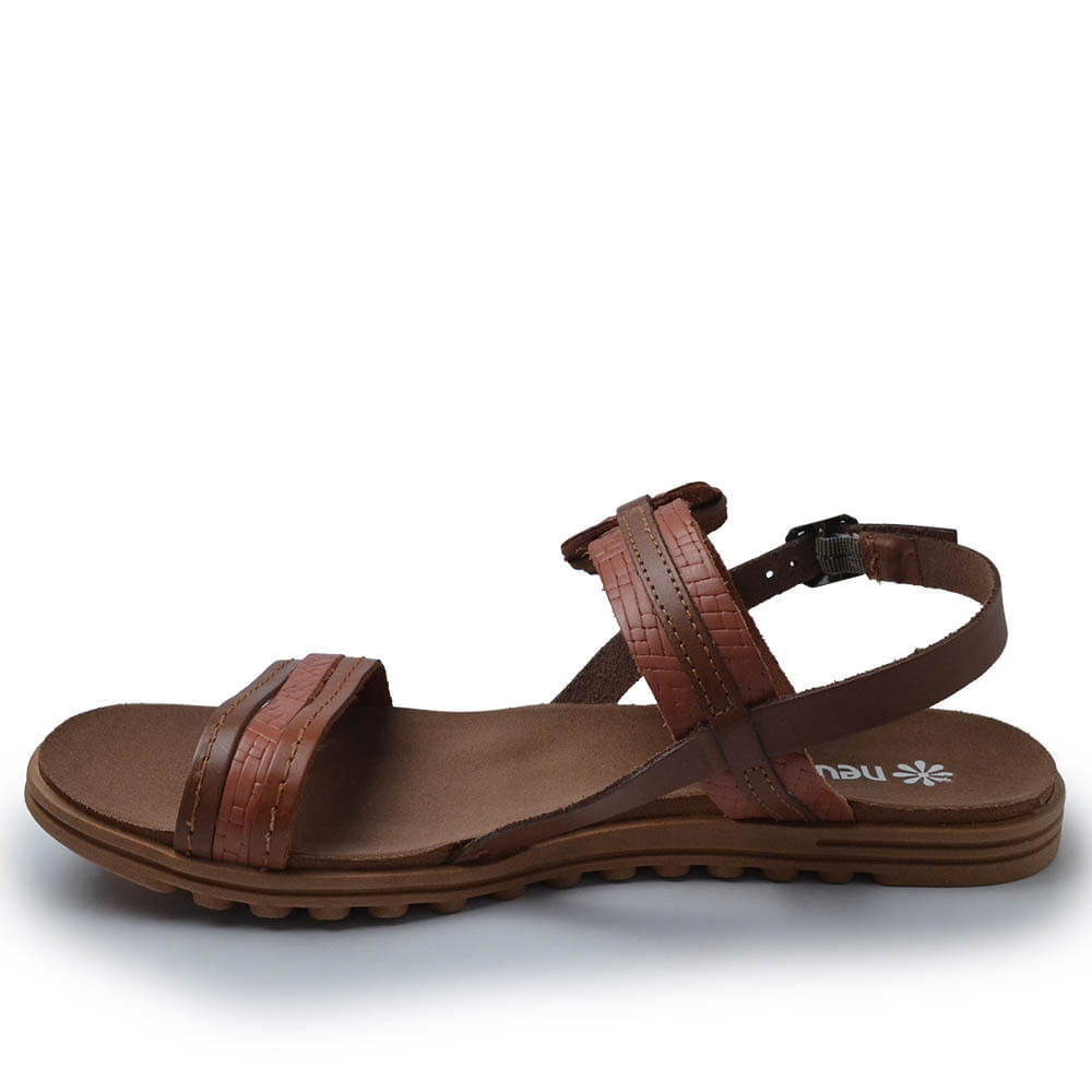 Sandália Rasteira New Face Feminina em Couro 23927 - Foto 3