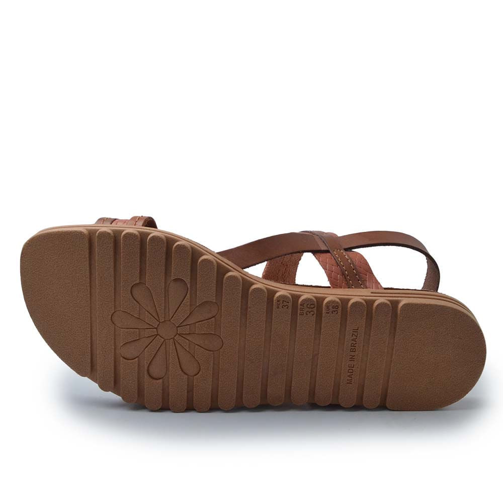 Sandália Rasteira New Face Feminina em Couro 23927 - Foto 5