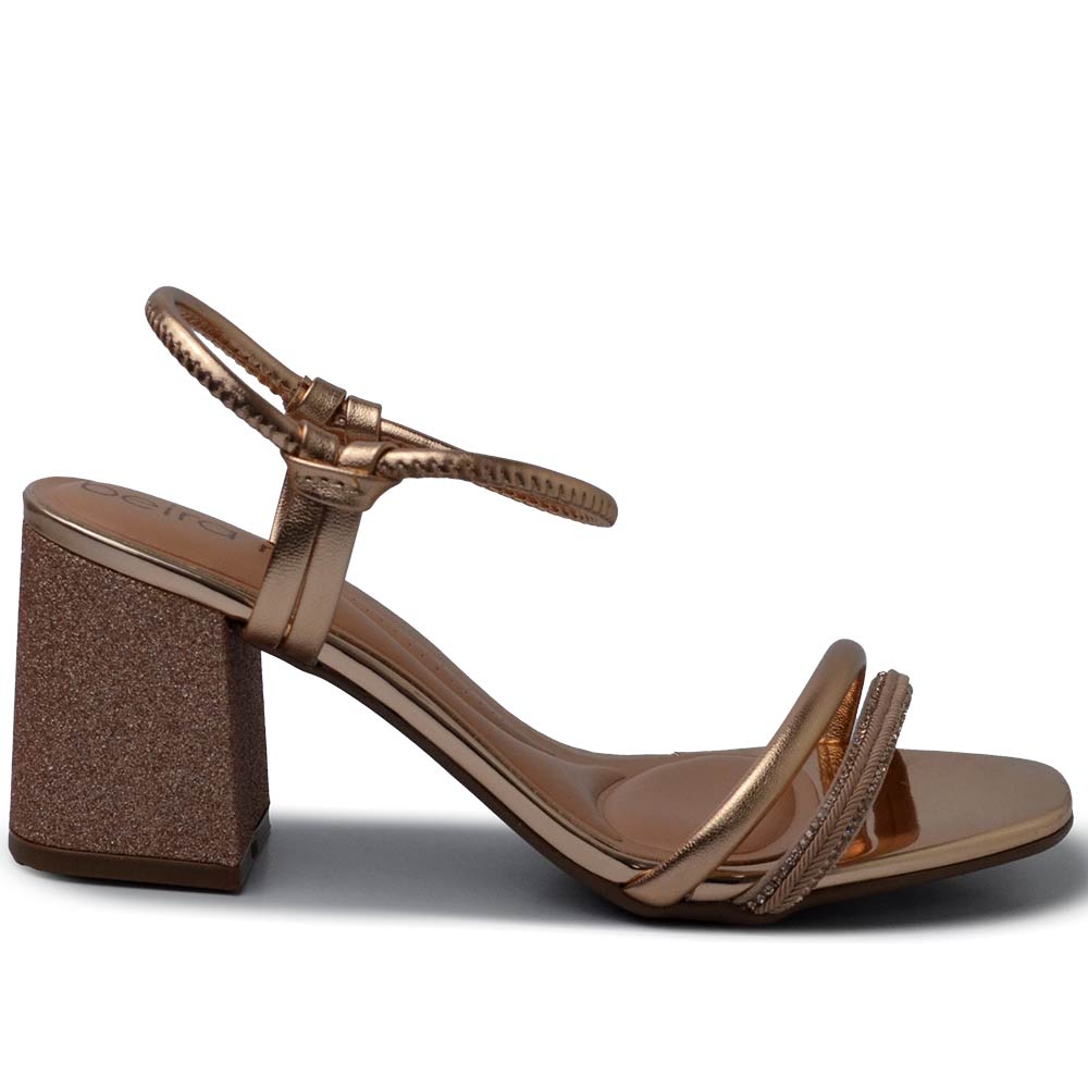 Sandália Beira Rio Feminina Salto Alto GLITER Lojas Kikos