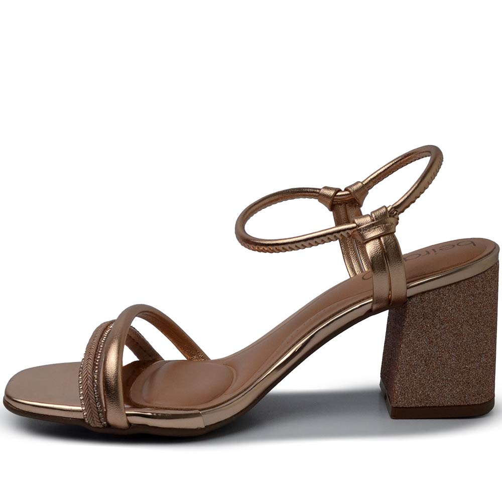 Sandália Beira Rio Feminina Salto Alto GLITER Lojas Kikos