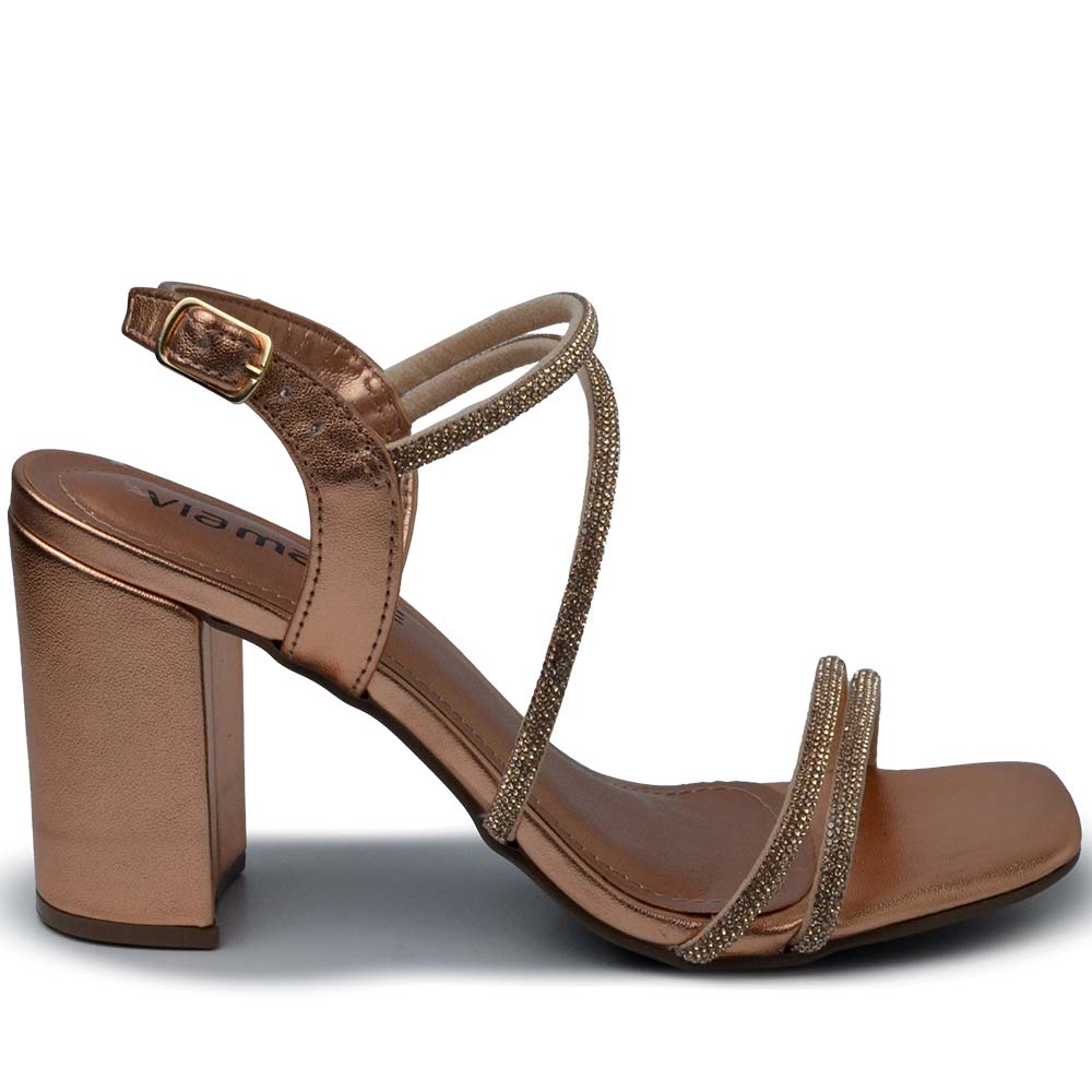 Sandália Via Marte Feminina Salto Bloco 139-011-01 - Foto 1