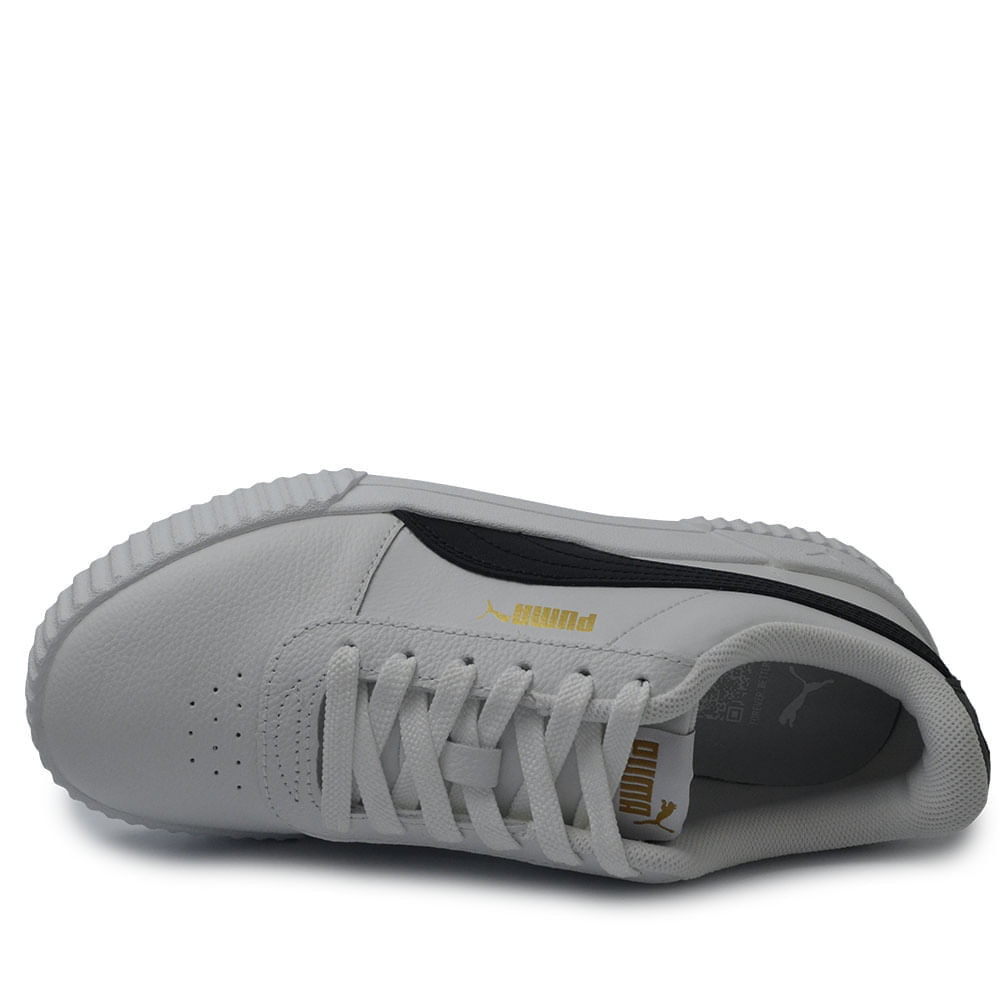 Tênis Puma Carina Feminino Casual - Couro Branco - Foto 4