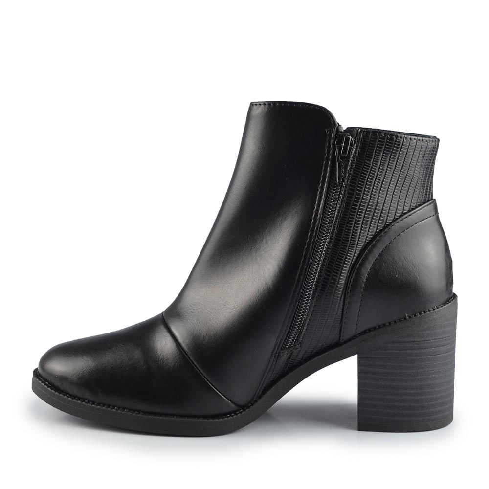 Bota Cano Curto Comfortflex Feminina Salto Bloco 2599331 - Foto 3