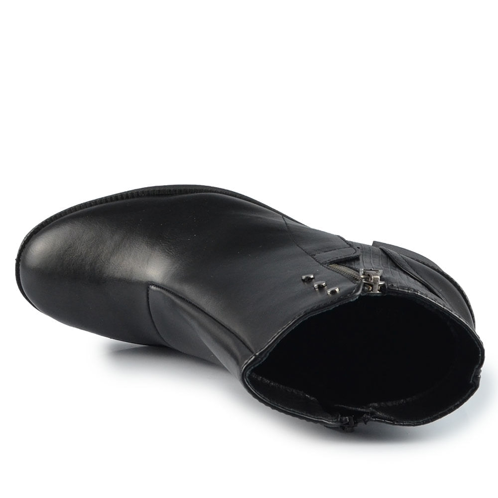 Bota Cano Curto Comfortflex Feminina Salto Bloco 2599331 - Foto 4