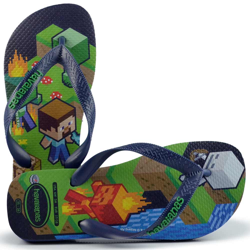 Chinelo Havainas Masculino Minecraft 24/25 - Foto 1