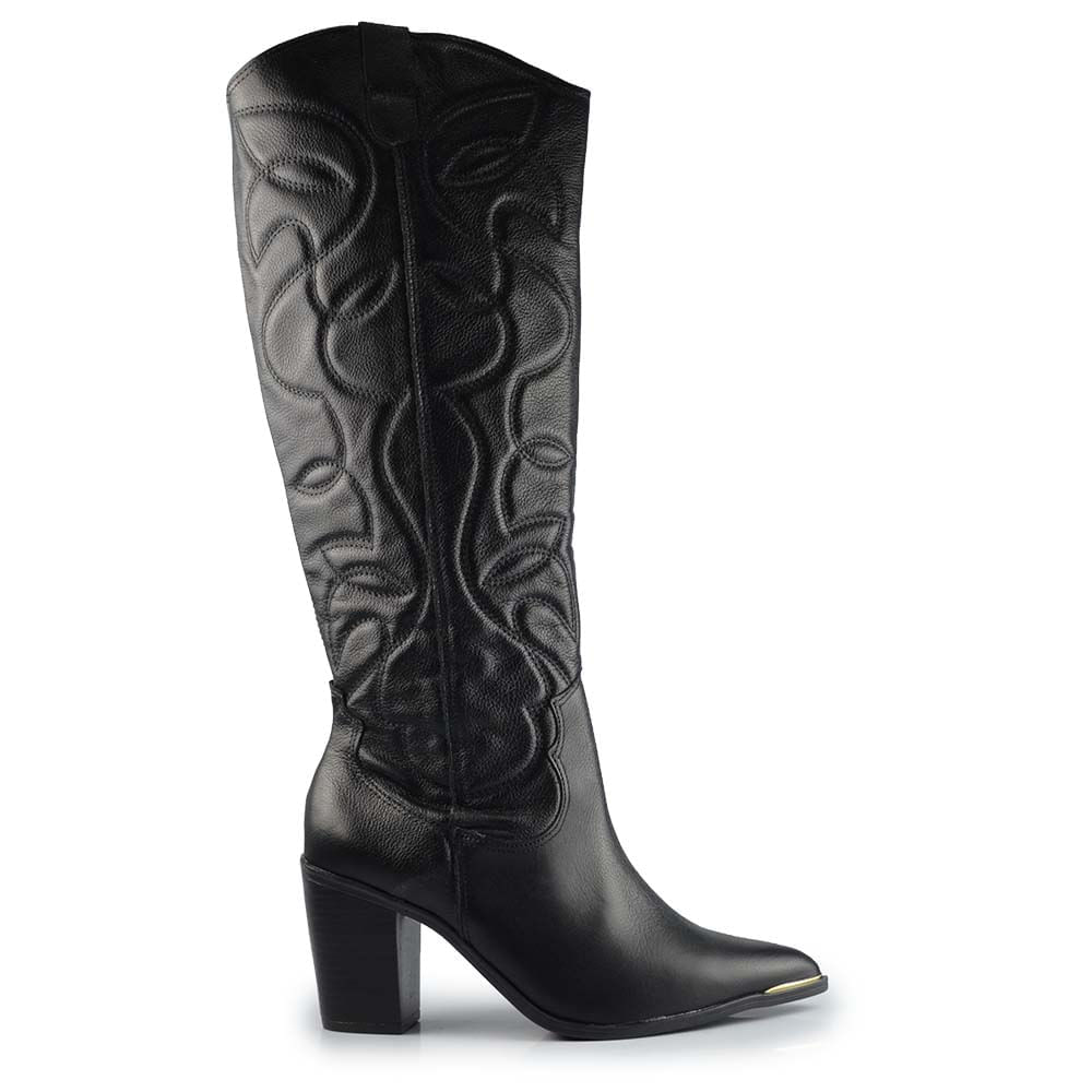 Bota Western Via Marte Feminina Cano Longo 079-002-01 - Foto 1