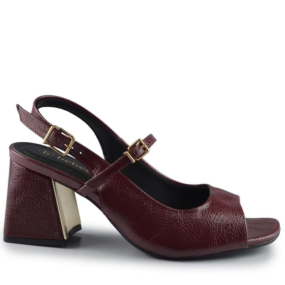 Sandália Feminina Bebece Salto Bloco Envernizada T6099-115 Lojas