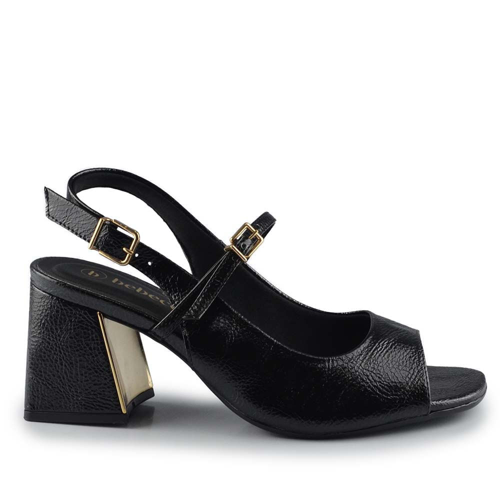 Sandália Feminina Bebece Salto Bloco Envernizada T6099-115 - Foto 1