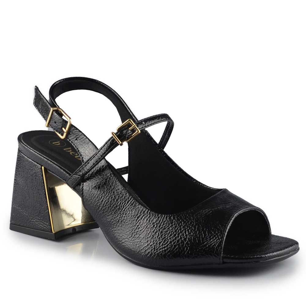 Sandália Feminina Bebece Salto Bloco Envernizada T6099-115 - Foto 2