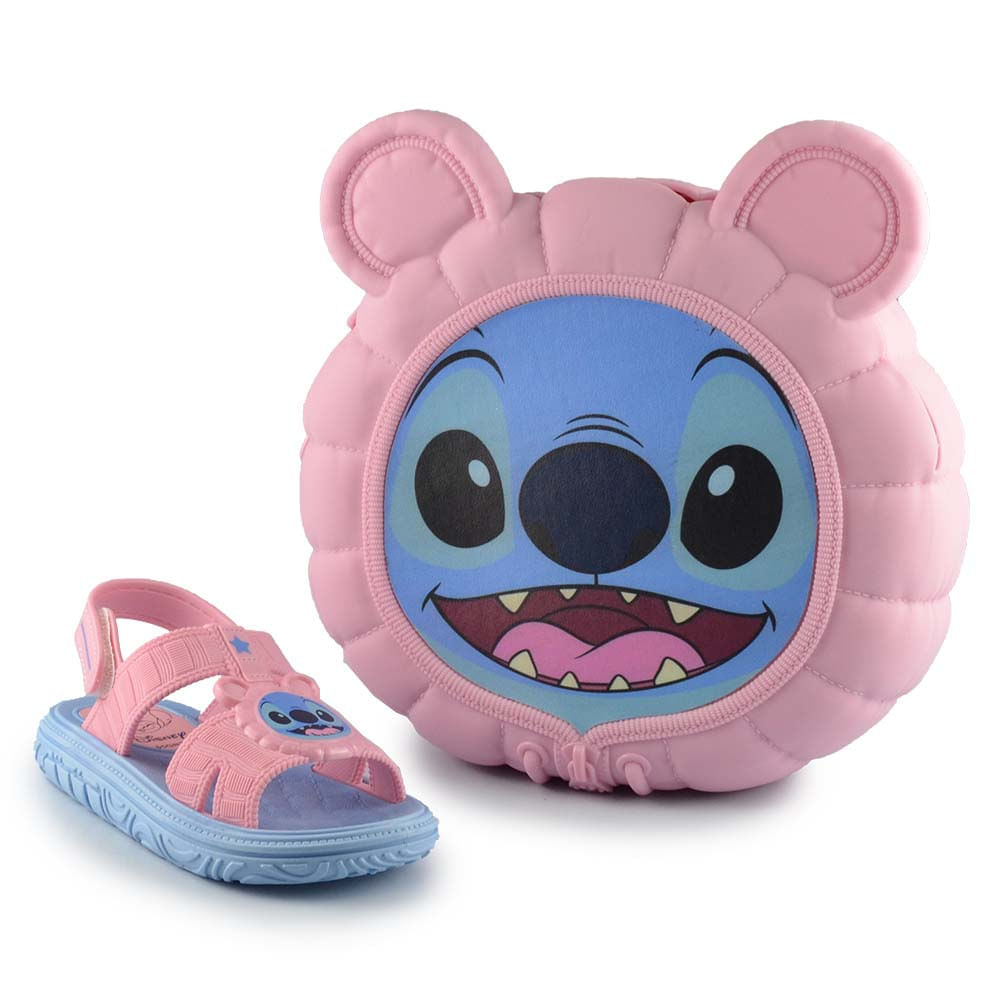 Kit Sandália Infantil Grendene Feminina Disney 25 Puff Bag - Foto 2