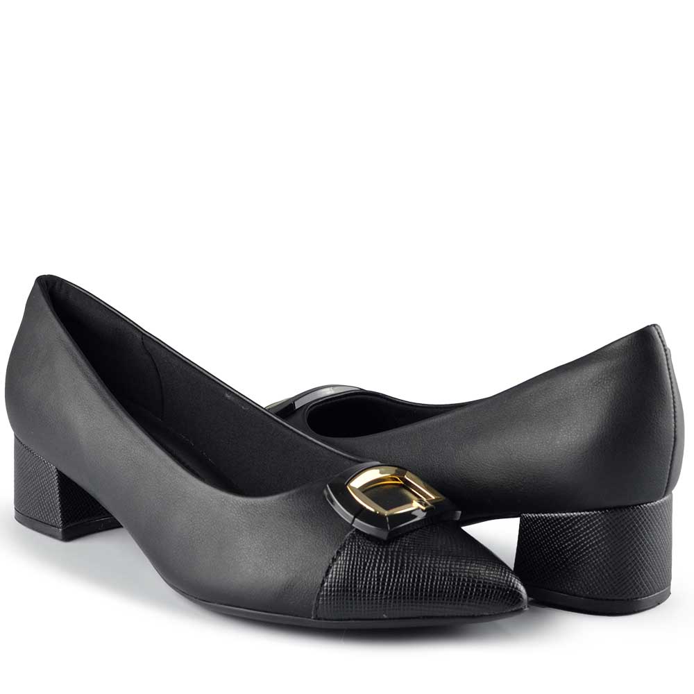 Scarpin Piccadilly Feminino Salto Bloco Baixo 739095 - Foto 6