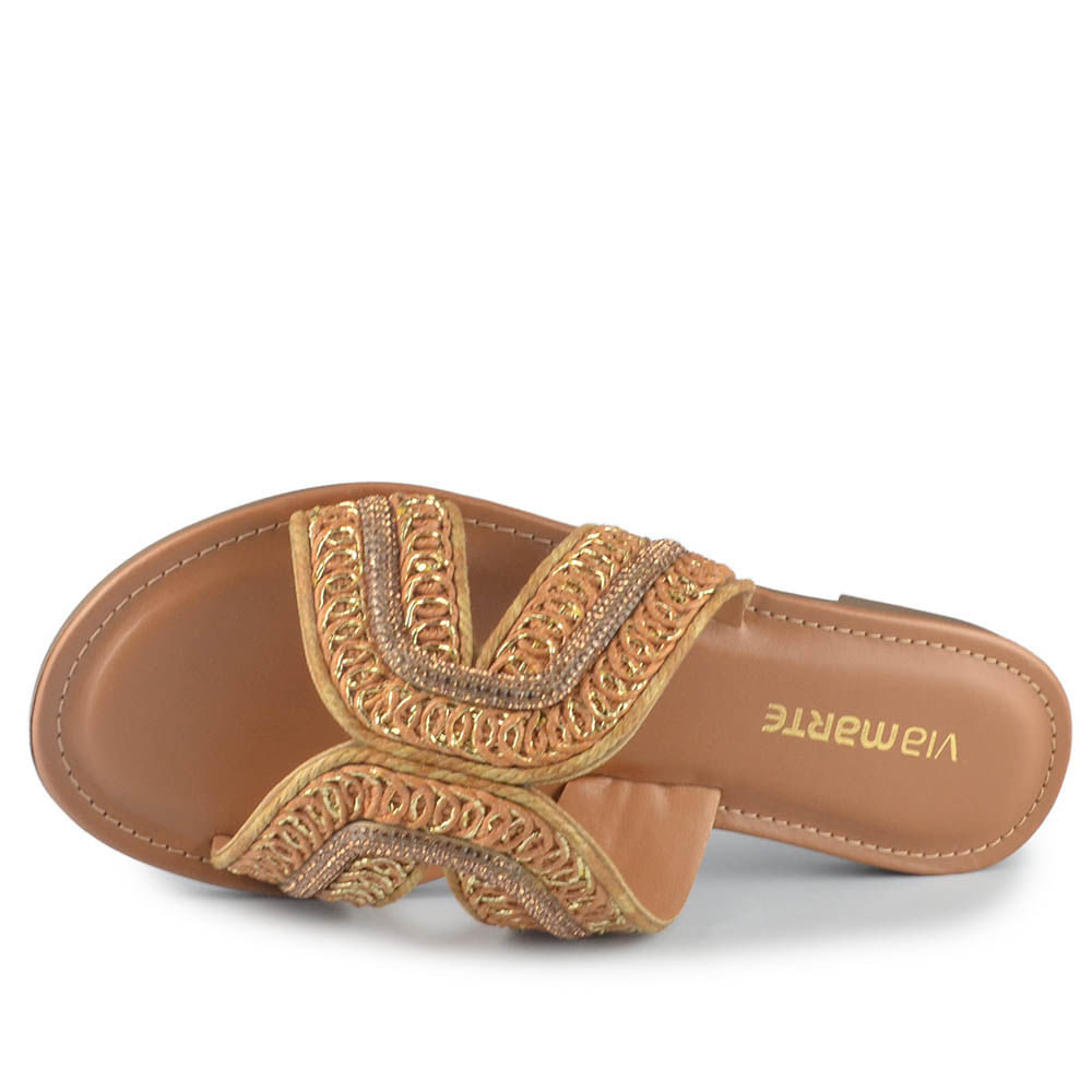 Sandália Rasteira Via Marte Feminina 308-001-01 - Foto 4