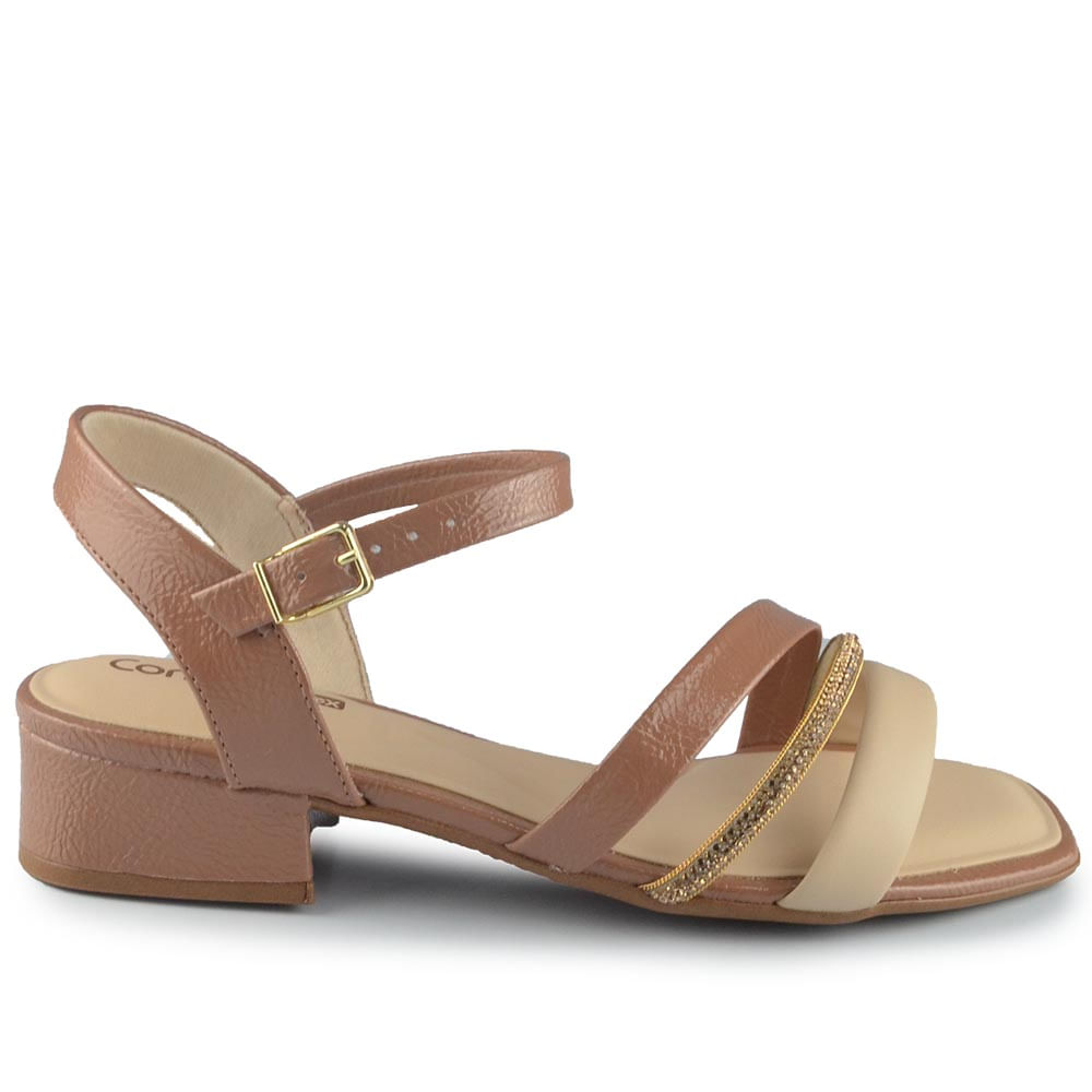 Sandália Salto Baixo Comfortflex Feminina 2555402 - Foto 1