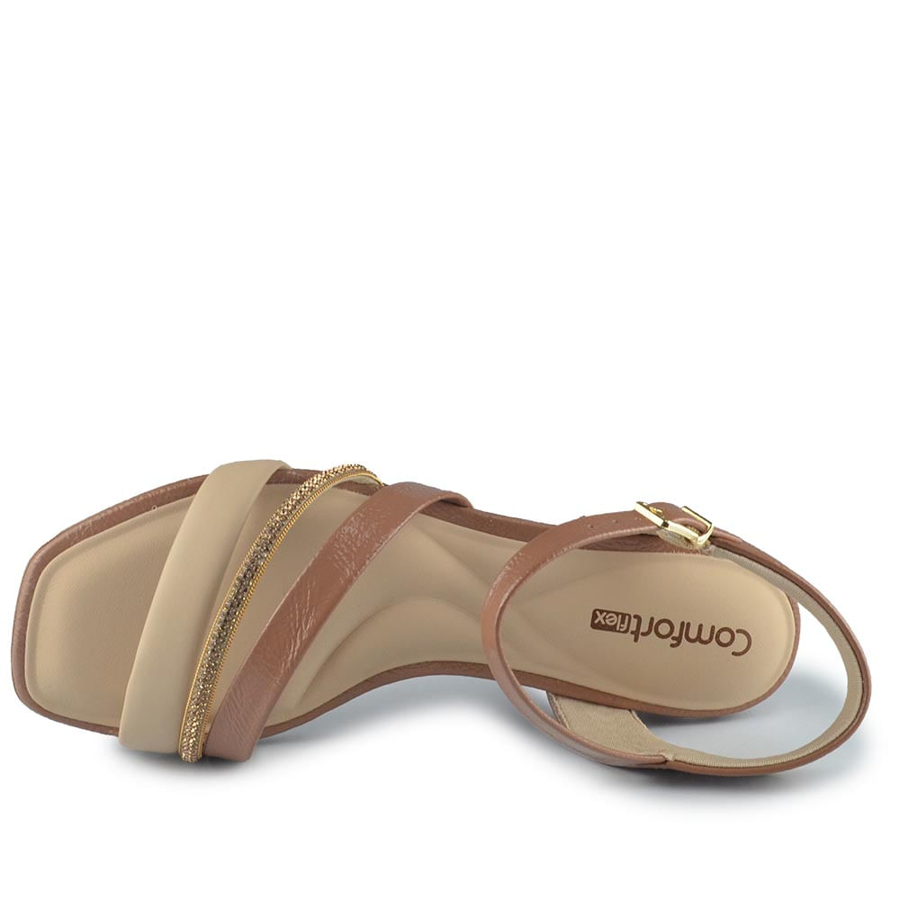Sandália Salto Baixo Comfortflex Feminina 2555402 - Foto 4