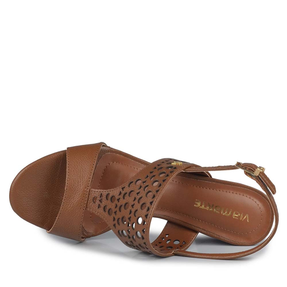 Sandália Salto Bloco Via Marte Feminina 321-006-01 - Foto 4