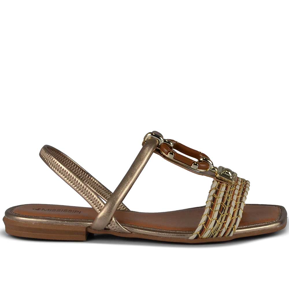 Sandália Rasteira Mississipi Feminina MF302 Lojas Kikos