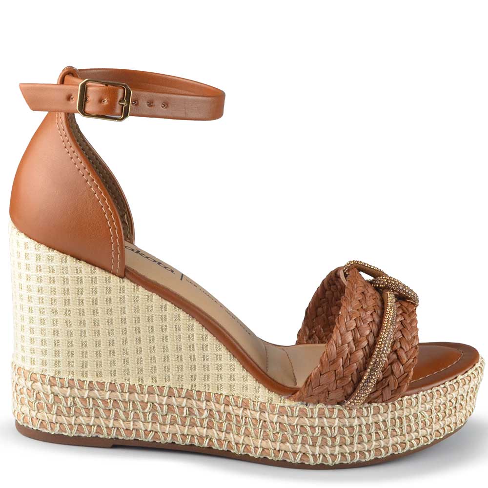 Sandália Anabela Sandalia Marrom Feminina Sandália Anabela Dakota