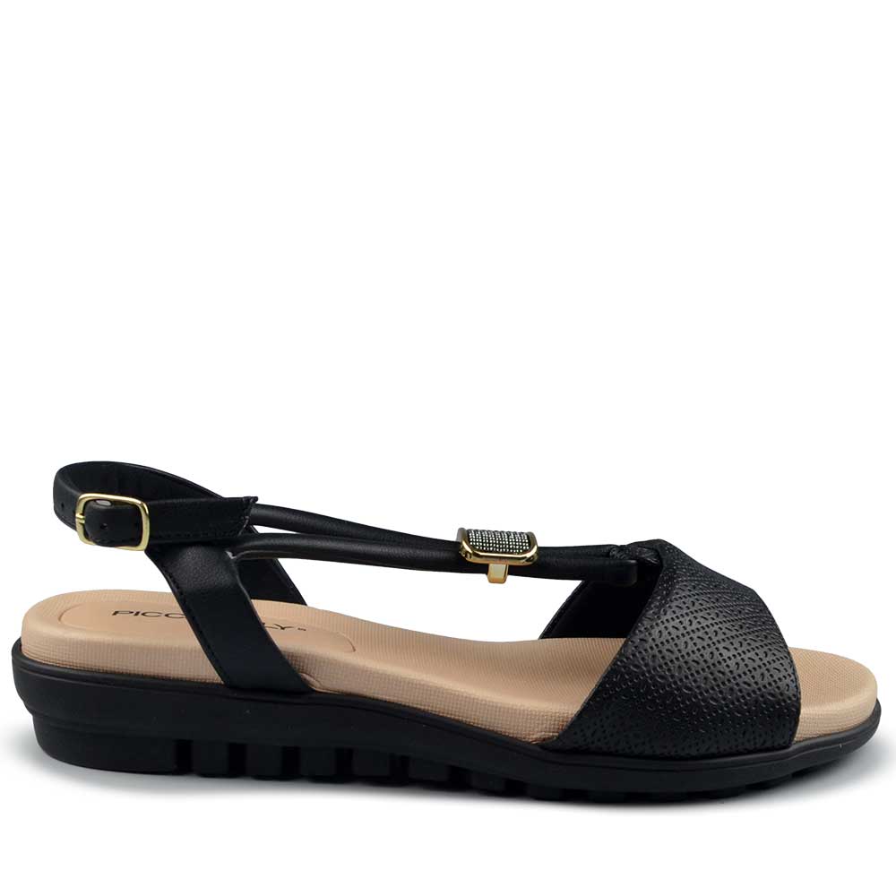 Sandália Anabela Salto Baixo Piccadilly Feminino 523008 - Foto 1