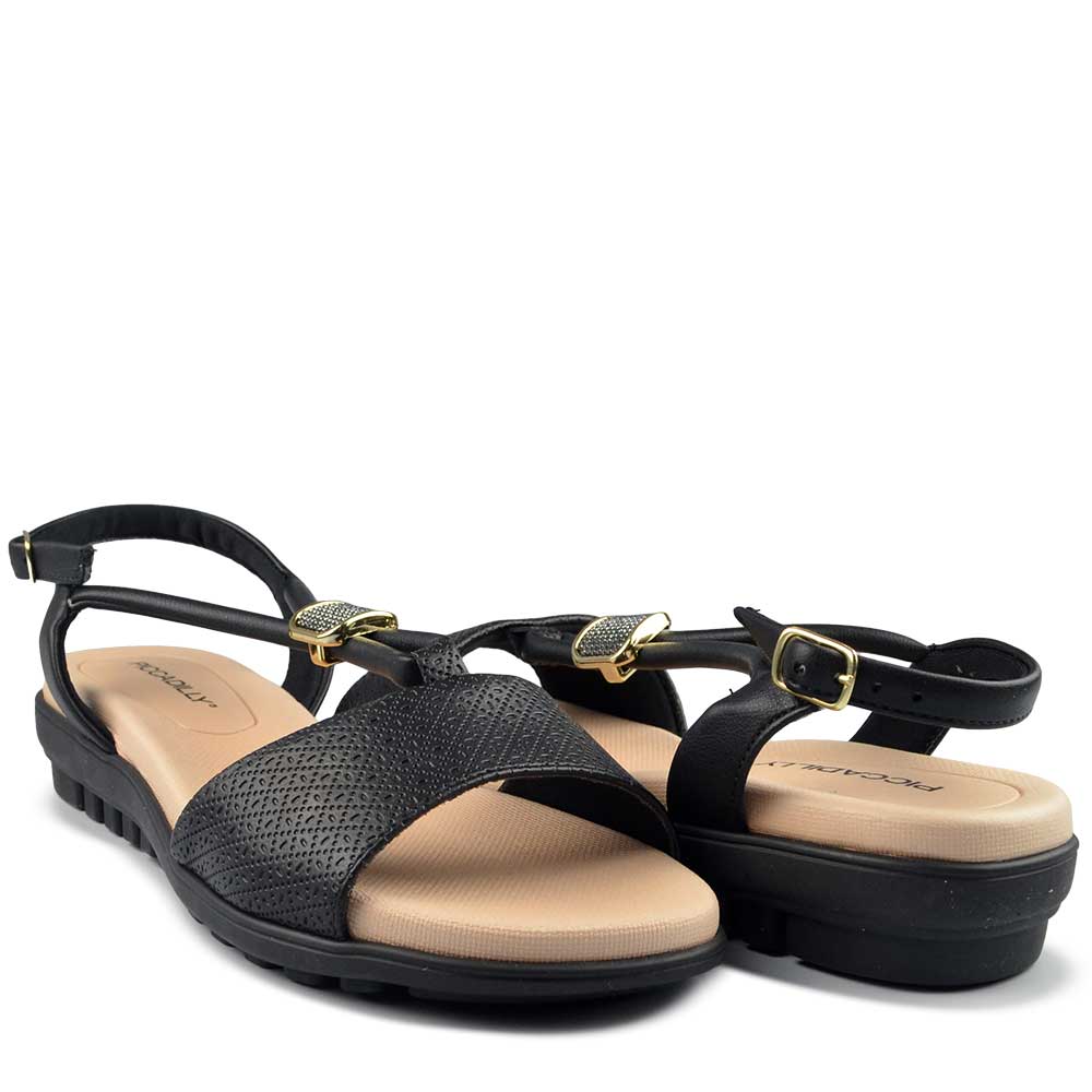 Sandália Anabela Salto Baixo Piccadilly Feminino 523008 - Foto 6