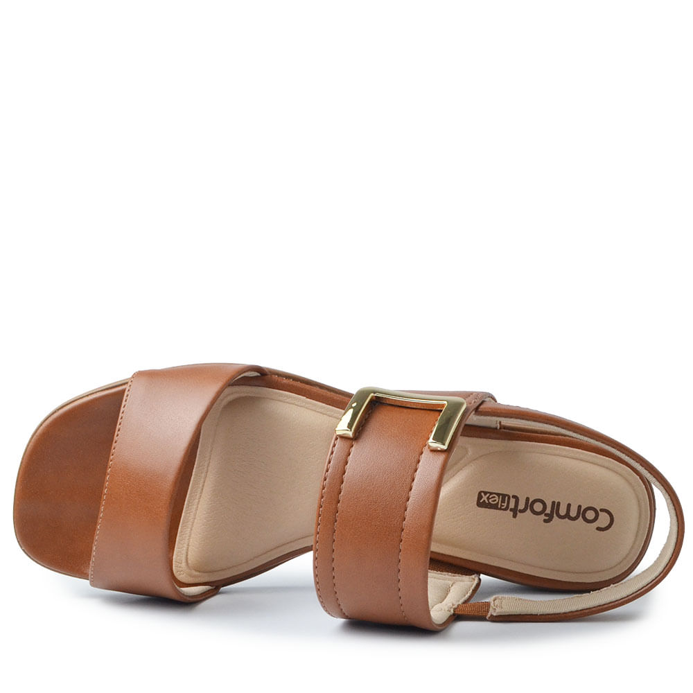 Sandália Comfortflex Salto Baixo Feminina 2561402 - Foto 4