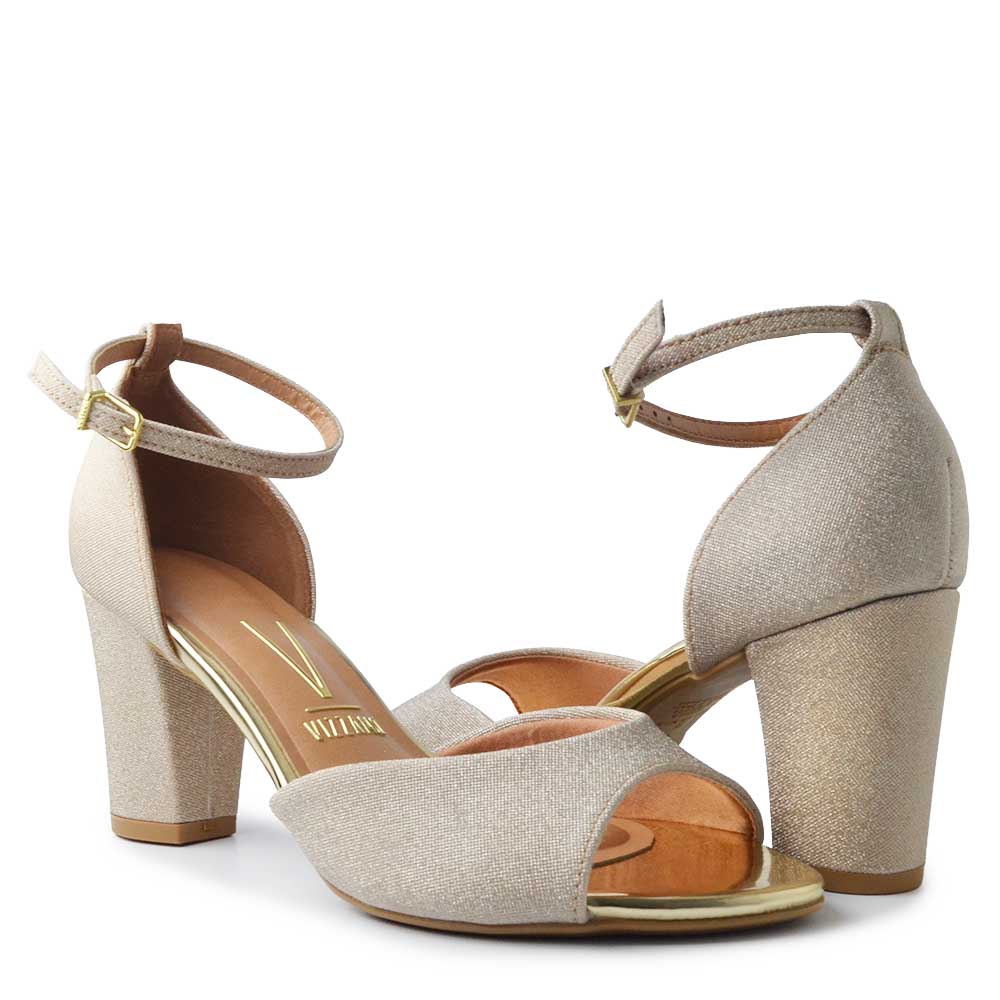 Sandália Vizzano Feminina Salto Alto Bloco 6262.406 TELA - Foto 6