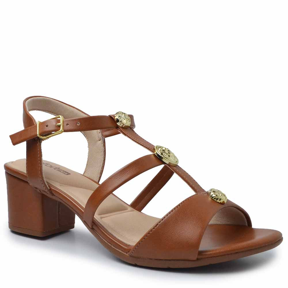 Sandália Comfortflex Salto Bloco Feminina 2562403 - Foto 2