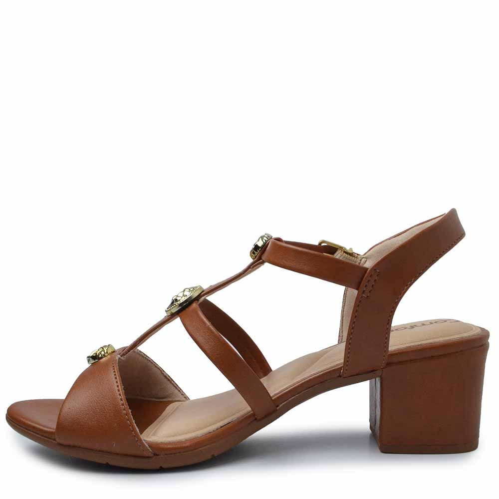 Sandália Comfortflex Salto Bloco Feminina 2562403 - Foto 3