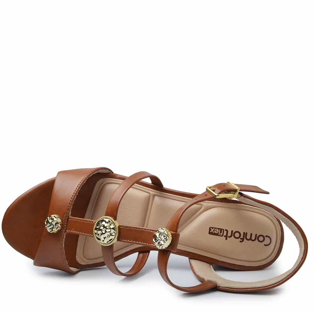 Sandália Comfortflex Salto Bloco Feminina 2562403 - Foto 4