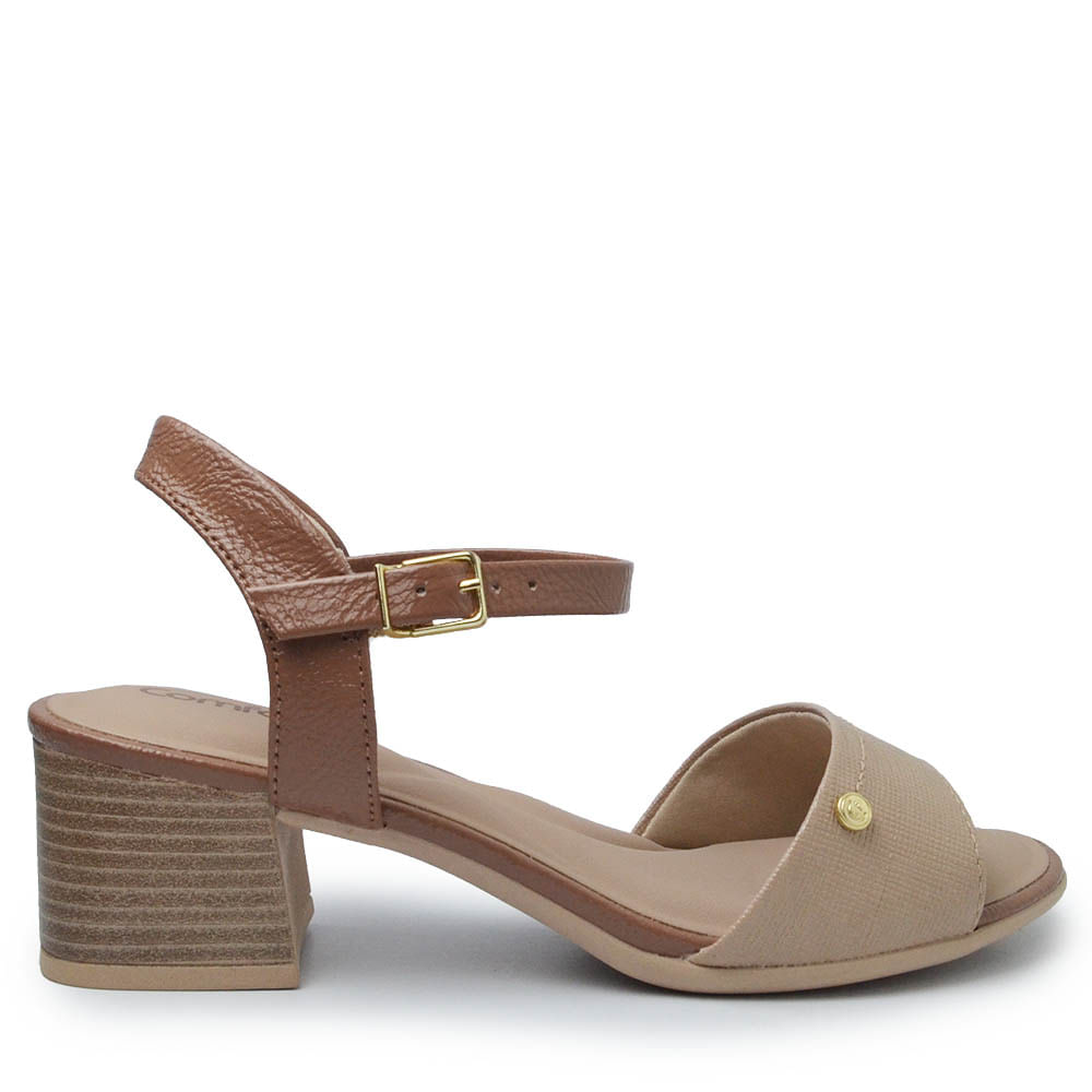 Sandália Comfortflex Salto Bloco Feminina 2556405 - Foto 1