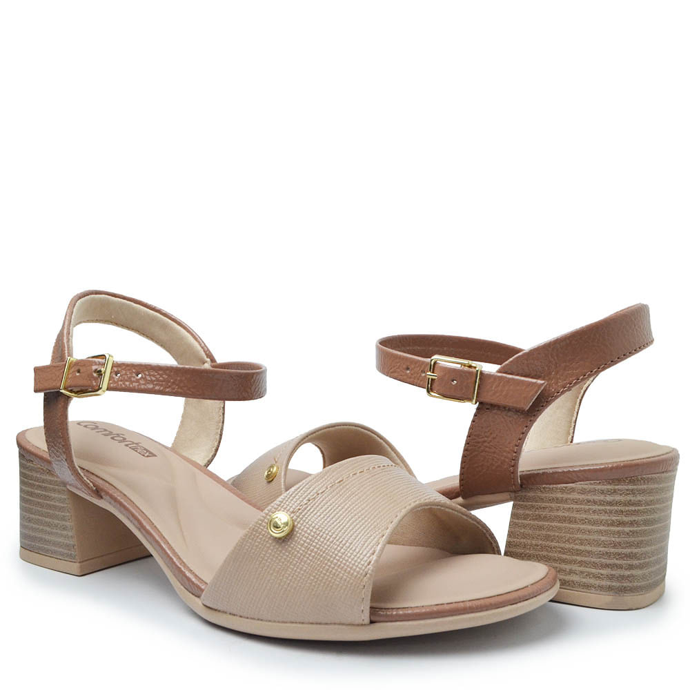 Sandália Comfortflex Salto Bloco Feminina 2556405 - Foto 6
