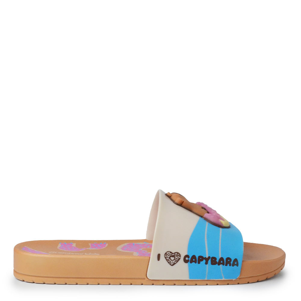 Chinelo Infantil Grendene Feminino Capivara 25 Mania 23454 - Foto 2